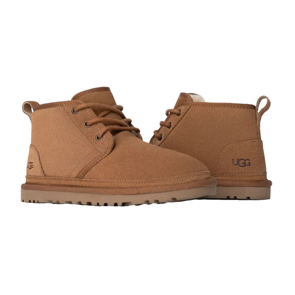 UGG Women's‎ Neumel Chukka Boot 10 Chestnut Brown Suede Wool Lined Ankle Booties
